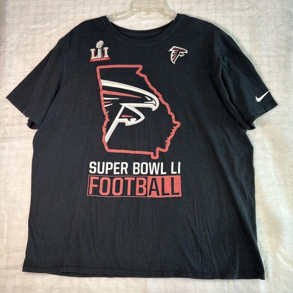 Atlanta Falcons Shirt Mens Sz 2XL Black NFL Football Athletic Cut Super Bowl LI